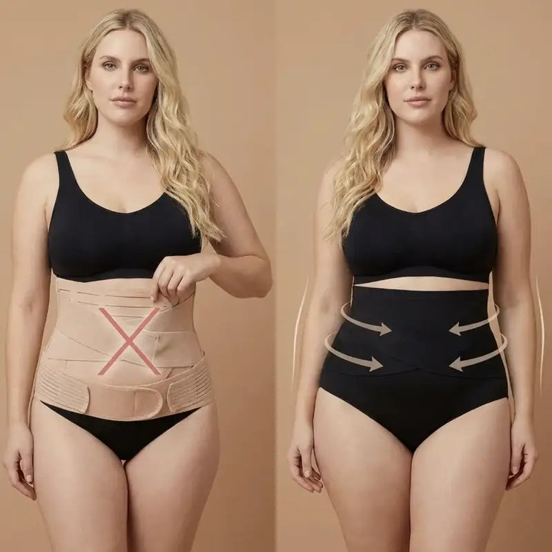 Ceinture classique comparée à la culotte Mylane compression 360°
